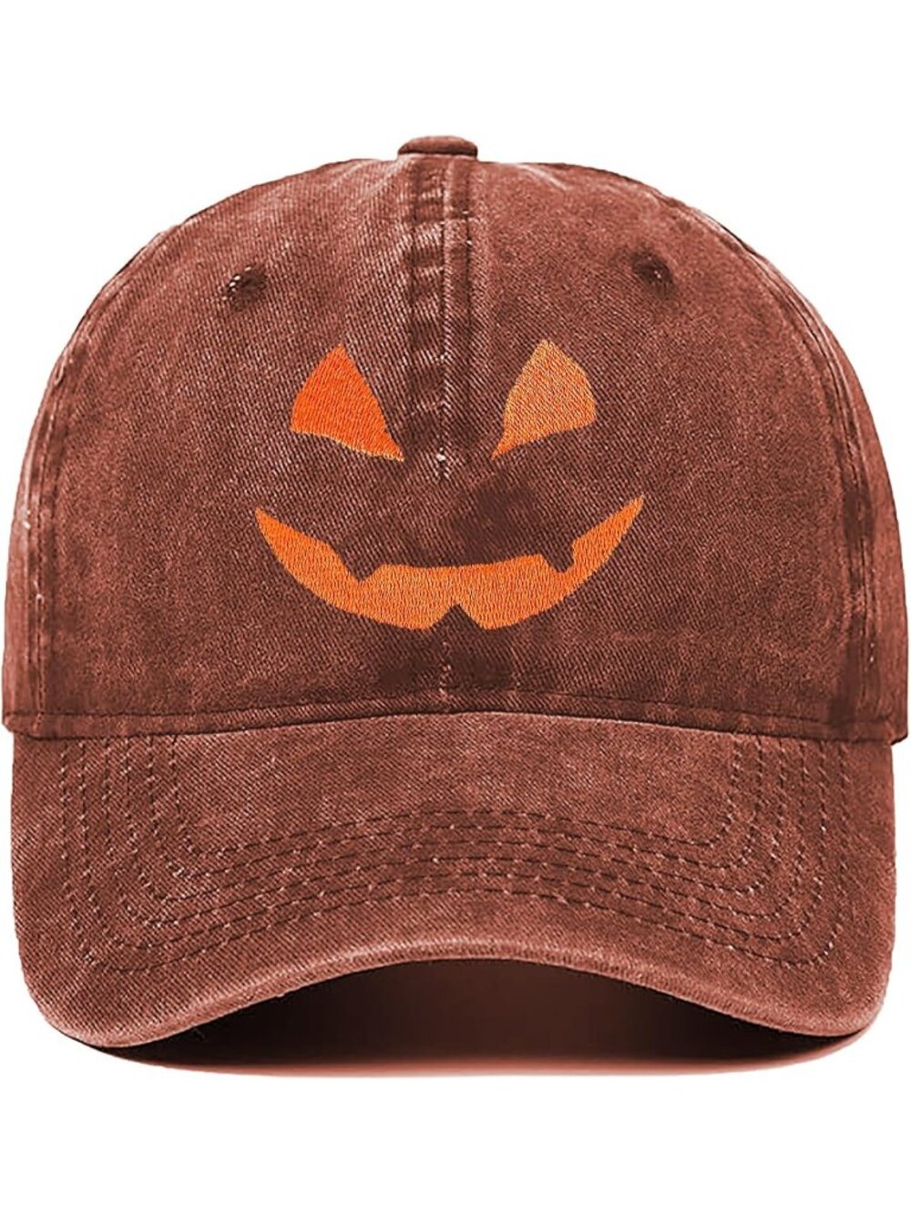 Unisex Halloween-1-orange Baseball Cap Vintage Pumpkin Adjustable Denim Dad Hat